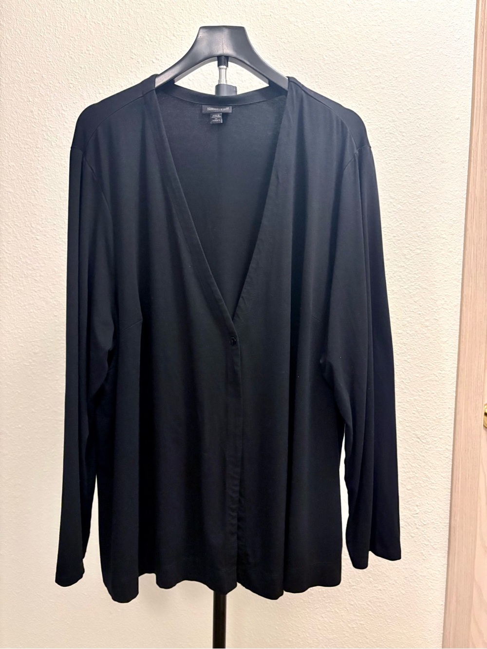 J. Jill Black Lightweight Open One Button Cardigan